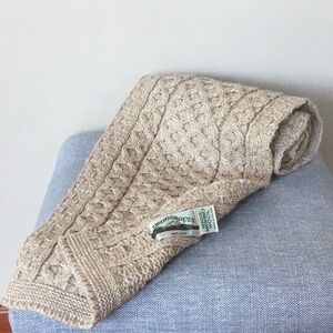 Aran Crafts Scarf Merino Wool Honeycomb Cable Knit Ireland Irish Unisex